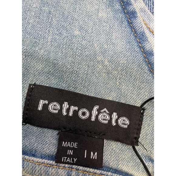 Retrofete 'Willis' Blue Distressed Blouse Top Size M - NWT - Picture 4 of 5